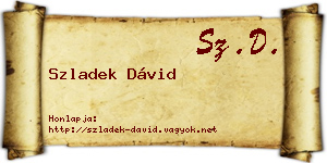 Szladek Dávid névjegykártya