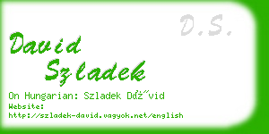 david szladek business card